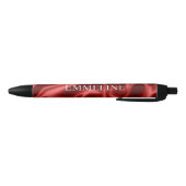 Passion Red Romantische Faux Satin Zwarte Inkt Pen (Bodem)