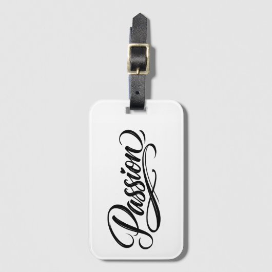 Passion Script | Elegant Minimalist Typography Bagagelabel (Voorkant (verticaal))