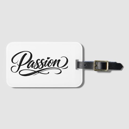 Passion Script | Elegant Minimalist Typography Bagagelabel (Voorkant (horizontaal))