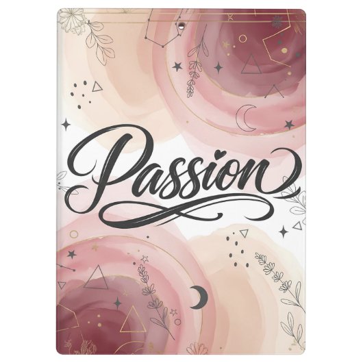 Passion Script | Elegant Minimalist Typography Klembord (Achterkant)