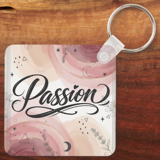 Passion Script | Elegant Minimalist Typography Sleutelhanger (Achterkant)