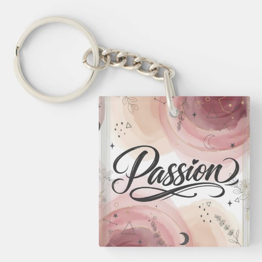 Passion Script | Elegant Minimalist Typography Sleutelhanger (voorkant)