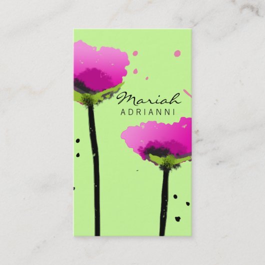 PASSIONAAT POPPY LIME GROEN VISITEKAARTJE (Voorkant)