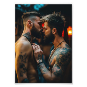 Passionate Connection – Intieme Tattooed Art voor Foto Afdruk