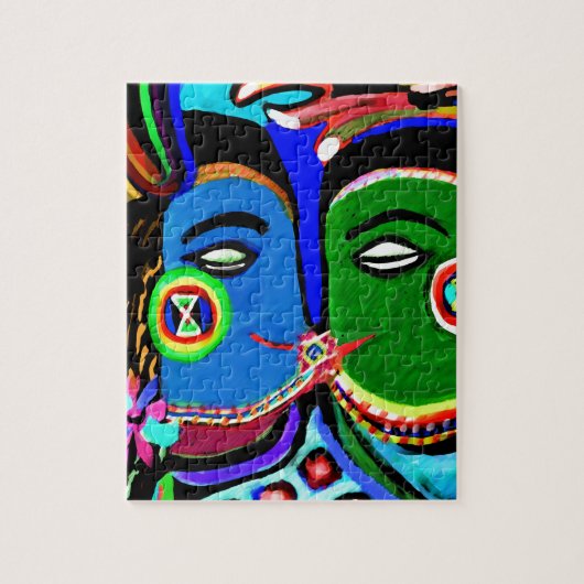 Passionate Kiss -  Indiase Cave Art Style Legpuzzel (Verticaal)