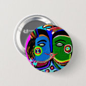Passionate Kiss - Indiase Cave Art Style Ronde Button 5,7 Cm (Voorkant /achterkant)