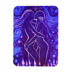 Passionate lesbische kus magneet