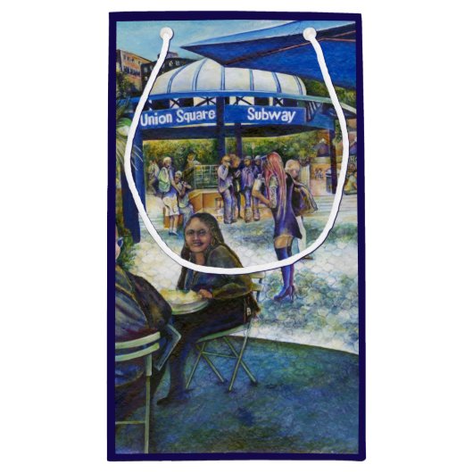 Passionate mensen die in het park spelen, NYC Klein Cadeauzakje (Achterkant)