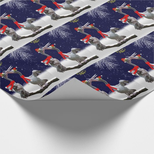 Passionate Pelicans kerstpapier Cadeaupapier (Hoek)