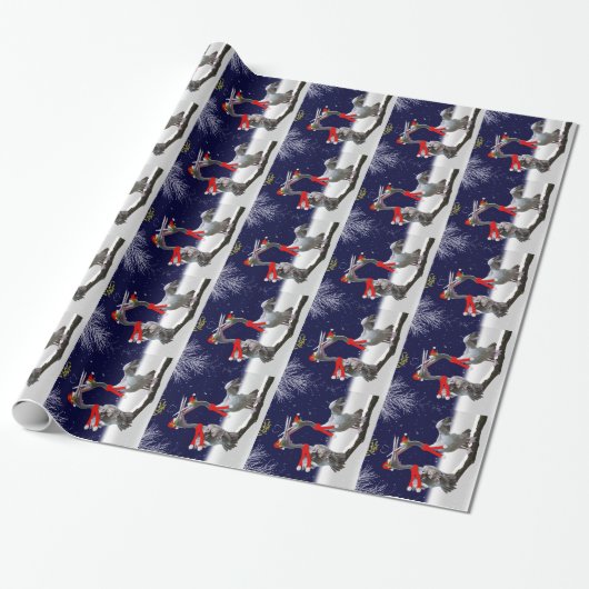 Passionate Pelicans kerstpapier Cadeaupapier (Uitgerold)