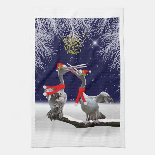 Passionate Pelicans Kitchen Towel Theedoek (Verticaal)