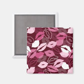 Passionate Red Pink Lips die het zoenen patroon Magneet (Voorkant / Achterkant)