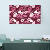 Passionate Red Pink Lips die het zoenen patroon Spandoek (Beurs)