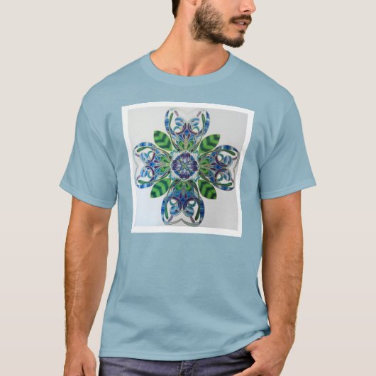 "Passionflower Crest" Mandala door Aaron Brader T-shirt (Voorkant)
