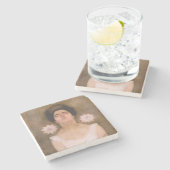 Passionflower Woman (van Piet Mondrian) Stenen Onderzetter (Zijkant)