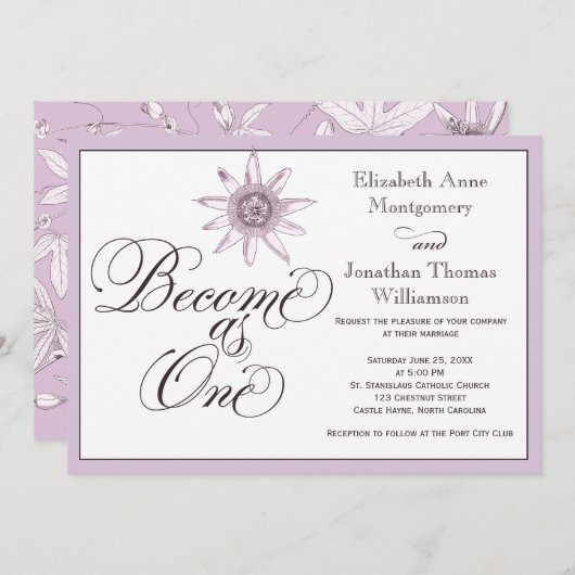 Passionflower wordt een uitnodiging tot weddenscha (Voorkant / Achterkant)