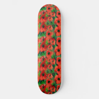 Passionieve Rode Klaprozen en Groene Bladeren Abst Persoonlijk Skateboard