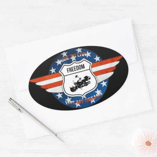 PassionRider-sticker Ovale Sticker (Envelop)