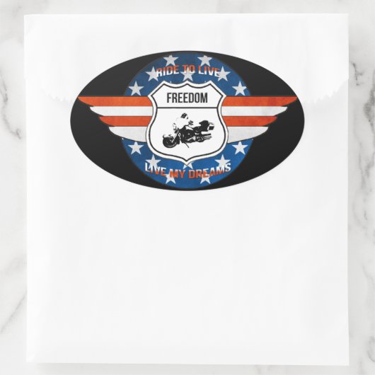 PassionRider-sticker Ovale Sticker (Tas)