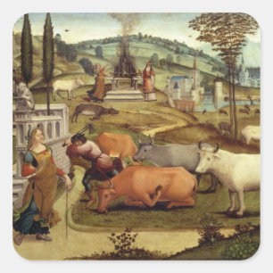 Passions van Pasiphae, echtgenote van King Minos v Vierkante Sticker