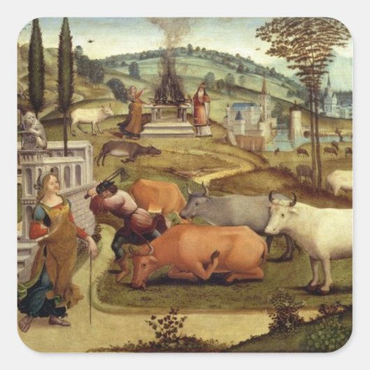 Passions van Pasiphae, echtgenote van King Minos v Vierkante Sticker (Voorkant)