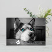 Passitief verbazingwekkende kerst aangepaste hond folie feestdagenkaart (Staand Voorkant)