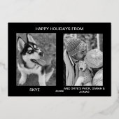 Passitief verbazingwekkende kerst aangepaste hond folie feestdagenkaart (Achterkant)