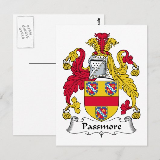 Passmore Family Crest Briefkaart (Voorkant / Achterkant)