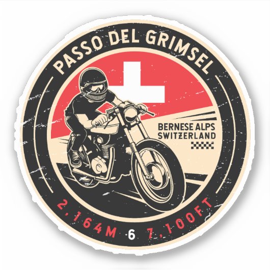 Passo Del Grimsel | Zwitserland | Motorfiets Sticker (Voorkant)
