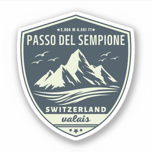 Passo del Sempione italiaanse zwitserse bergen mot Sticker (Voorkant)