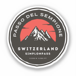 Passo del Sempione italiaanse zwitserse bergen mot Sticker