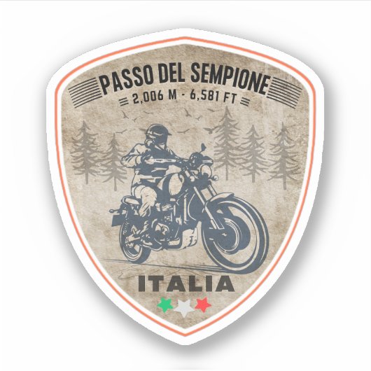 Passo del Sempione italiaanse zwitserse bergensnel Sticker (Voorkant)