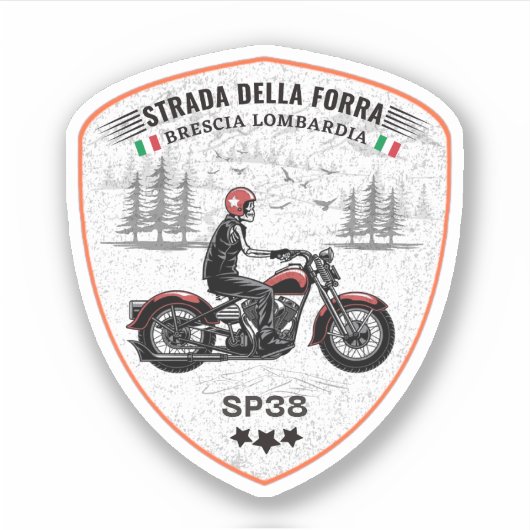 passo della forra op de motor Italiaanse apls Sticker (Voorkant)