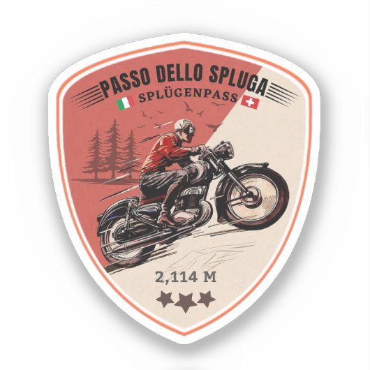 Passo dello Spluga Italiaanse Zwitserse bergen m Sticker (Voorkant)