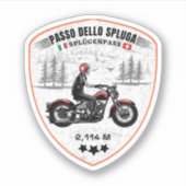 Passo dello Spluga italiaanse zwitserse bergen mot Sticker (Voorkant)