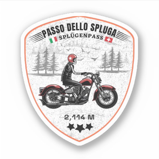 Passo dello Spluga italiaanse zwitserse bergen mot Sticker (Voorkant)