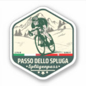 Passo dello Spluga italiaanse zwitserse bergen mot Sticker (Voorkant)