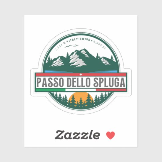 Passo dello Spluga italiaanse zwitserse bergen mot Sticker (Vel)