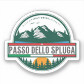 Passo dello Spluga italiaanse zwitserse bergen mot Sticker (Voorkant)