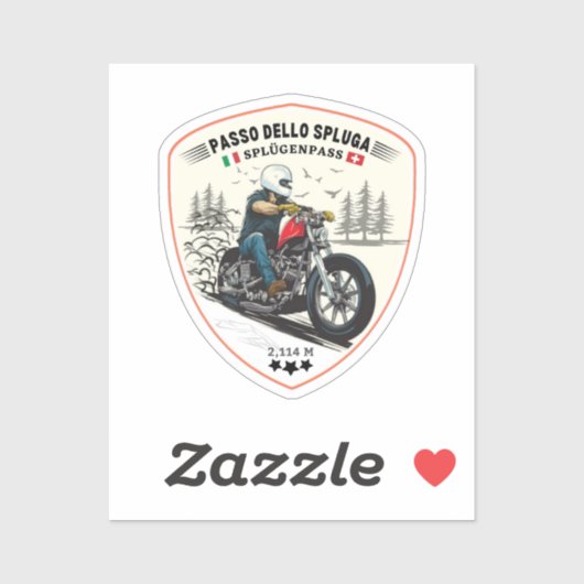 Passo dello Spluga italiaanse zwitserse bergen mot Sticker (Vel)