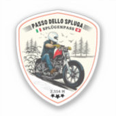 Passo dello Spluga italiaanse zwitserse bergen mot Sticker (Voorkant)