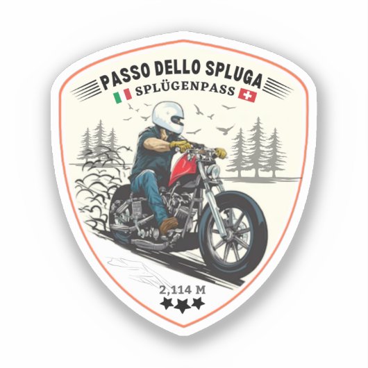 Passo dello Spluga italiaanse zwitserse bergen mot Sticker (Voorkant)