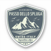 Passo dello Spluga italiaanse zwitserse bergen mot Sticker (Voorkant)