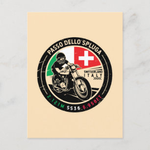 Passo Dello Spluga Italië Zwitserland Motorfiets Briefkaart