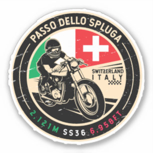 Passo Dello Spluga Italië Zwitserland Motorfiets Sticker
