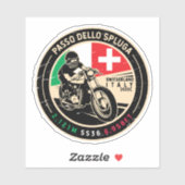 Passo Dello Spluga Italië Zwitserland Motorfiets Sticker (Vel)