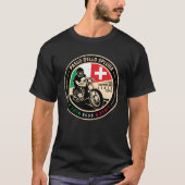 Passo Dello Spluga Italië Zwitserland Motorfiets T-shirt (Voorkant)