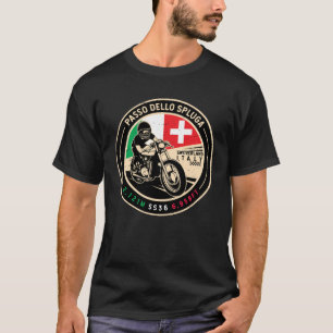 Passo Dello Spluga Italië Zwitserland Motorfiets T-shirt