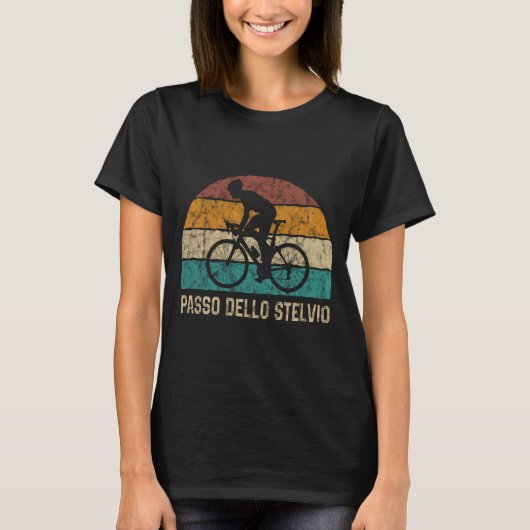 Passo Dello Stelvio Cycling climate T Shirt Retro (Voorkant)