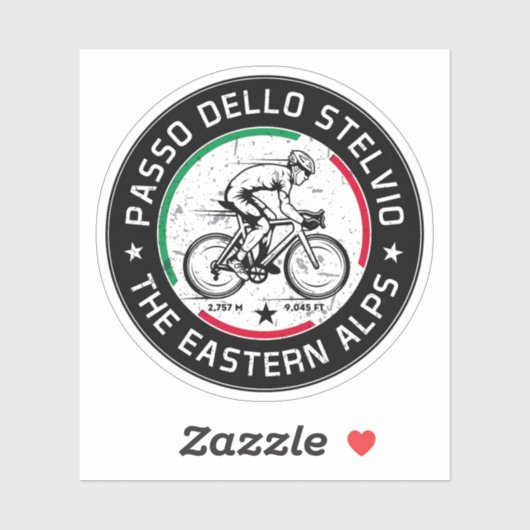 passo dello stelvio - stelvio pas italiaans fietse sticker (Vel)